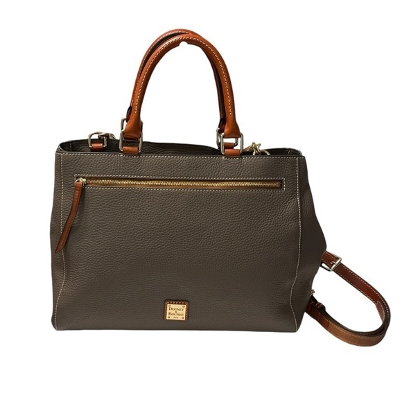 Dooney & Bourke Pebble Leather Zip Satchel Shoulder Bag Large - Picture 16 of 16